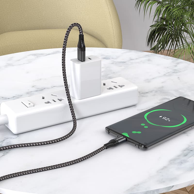 Kabel Borofone BX56 Delightful - USB na typ C - 3A 1 metr černý - náhled 4
