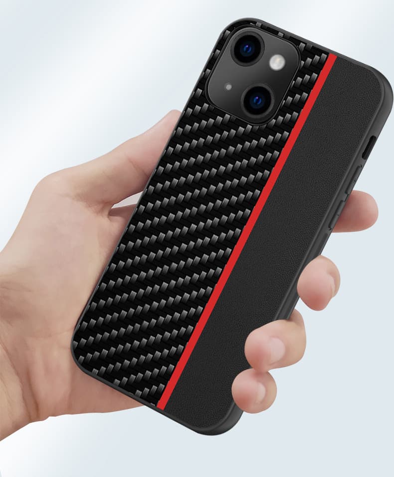 Tel Protect CARBON pouzdro pro Xiaomi Redmi Note 10 5G black s červeným pruhem - náhled 4