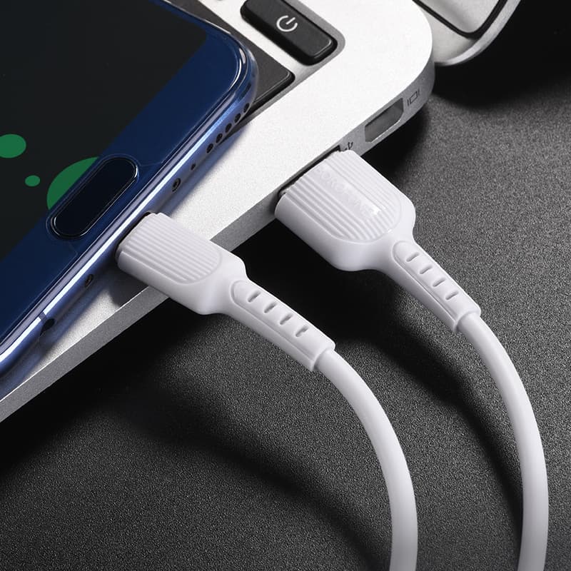 Kabel Borofone BX16 Easy - USB na typ C - 2A 1 metr bílý - náhled 4
