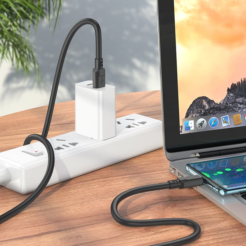 Kabel Borofone BX81 Goodway - USB na typ C - 3A 1 metr černý - náhled 4