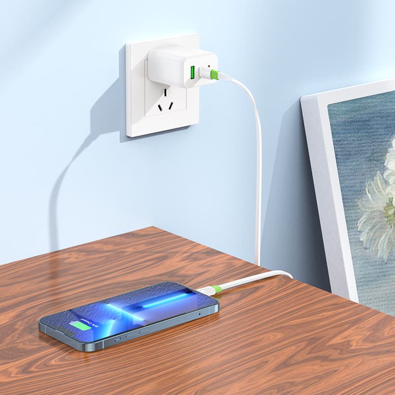 Borofone kabel BX89 Union - typ C na Lightning - PD 20W 1 metr bílo-zelený - náhled 4