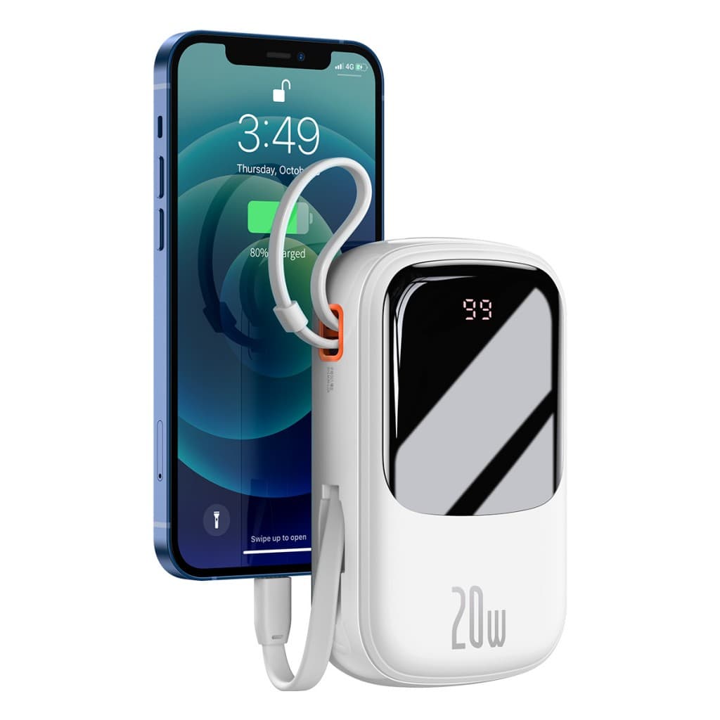 Powerbank Baseus Qpow Pro 20000mAh s kabelem Lightning (PPQD060202) 20W bílá - náhled 4
