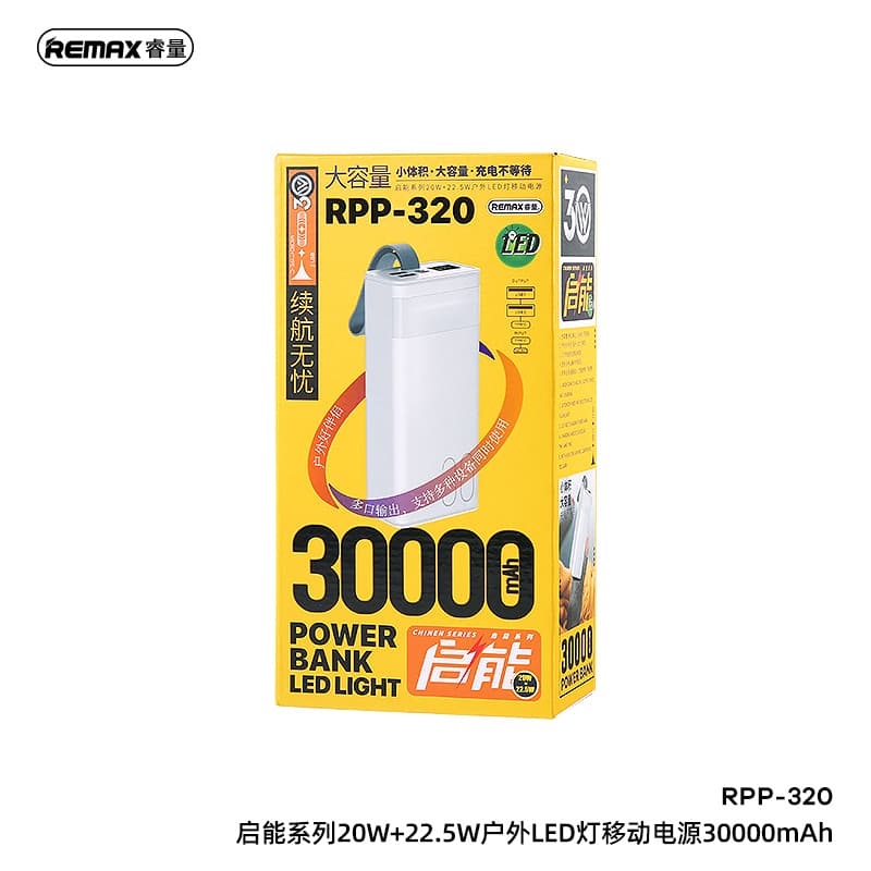 Powerbank REMAX RPP-320 Chinen 30000mAh PD 20W QC 22,5W modrá - náhled 4