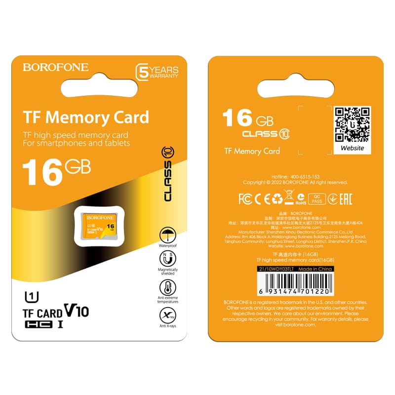 Paměťová karta Borofone 16GB SDHC Class 10 - náhled 4