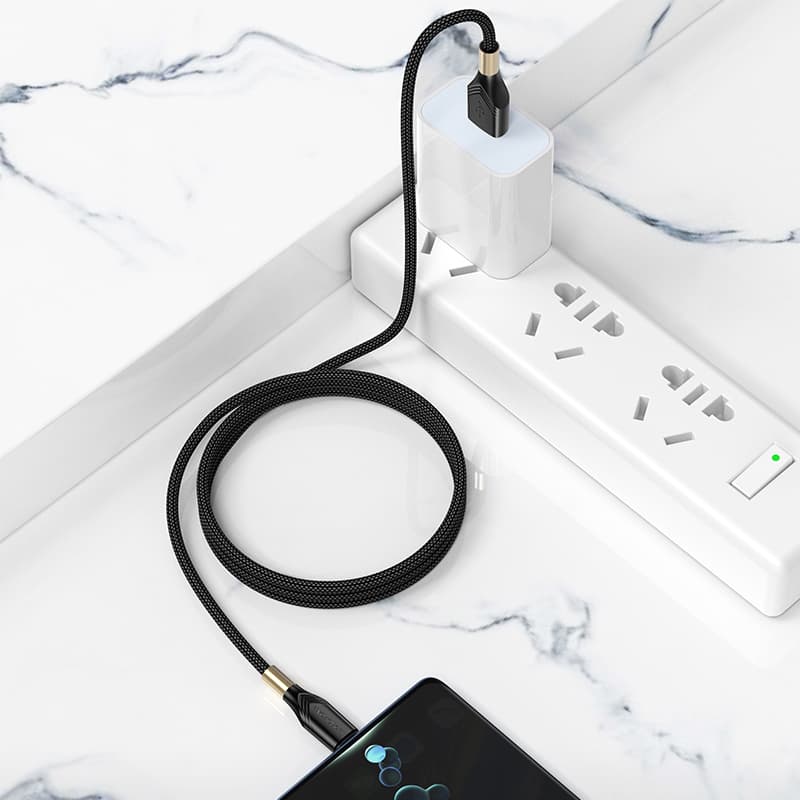 Kabel Borofone BX92 Advantage - USB na typ C - 3A 1 metr černý - náhled 4
