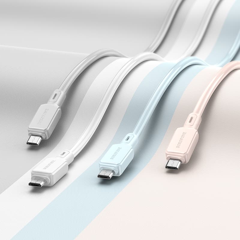 Borofone kabel BX94 Crystal color - USB na Micro USB - 2,4A 1 metr bílý - náhled 4