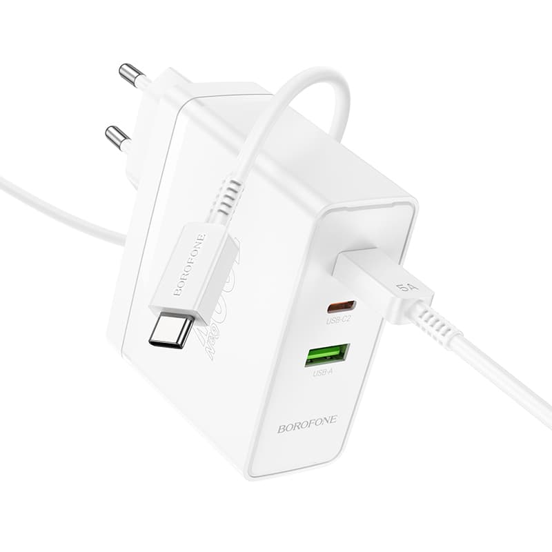 Rychlonabíječka Borofone BN11 včetně USB-C datového kabelu 100W bílá - náhled 4