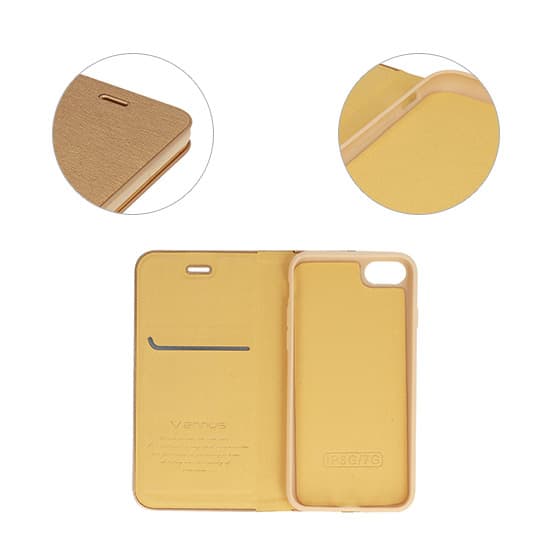 Pouzdro Vennus Book s rámečkem pro Xiaomi Redmi Note 12 5G/Poco X5 zlaté - náhled 4