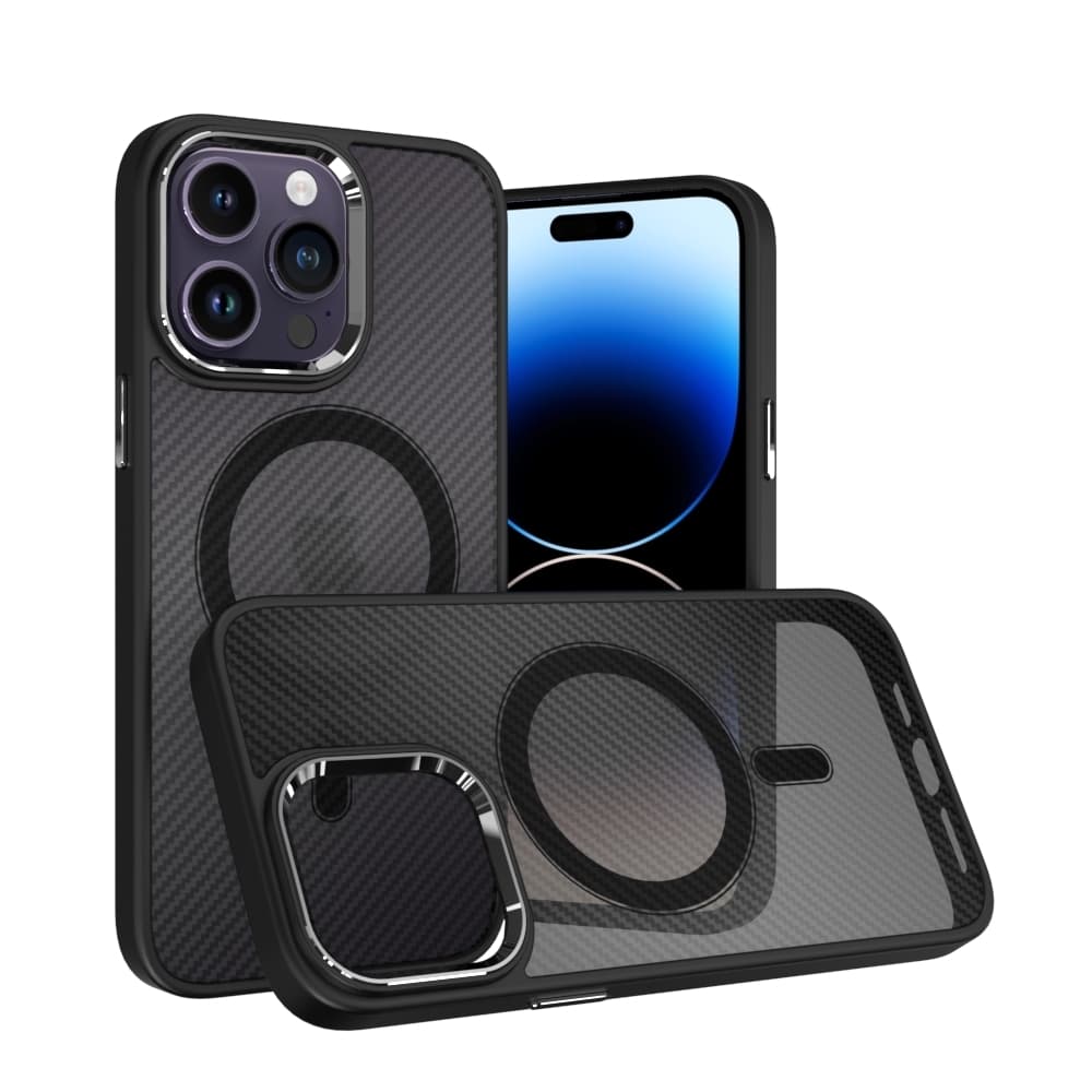 Tel Protect Magnetic Carbon Case pro Iphone 15 Pro Black - náhled 4