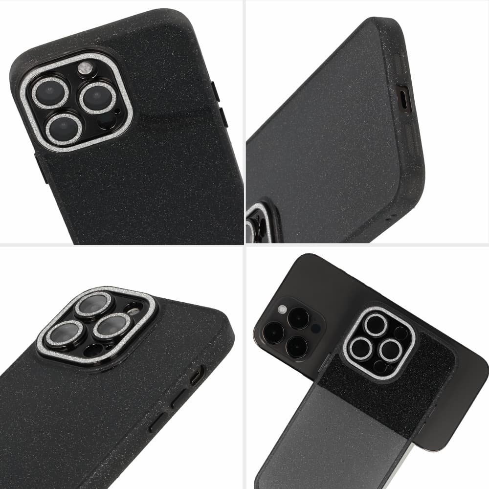Pouzdro na mobil se třpytkami pro Iphone 13 Pro Max černé - náhled 4