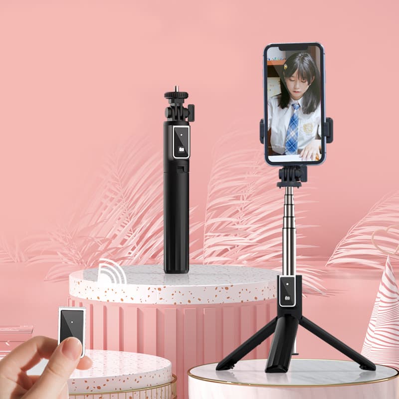 Bluetooth tripod mini selfie tyč P40L se stativem černá - náhled 4