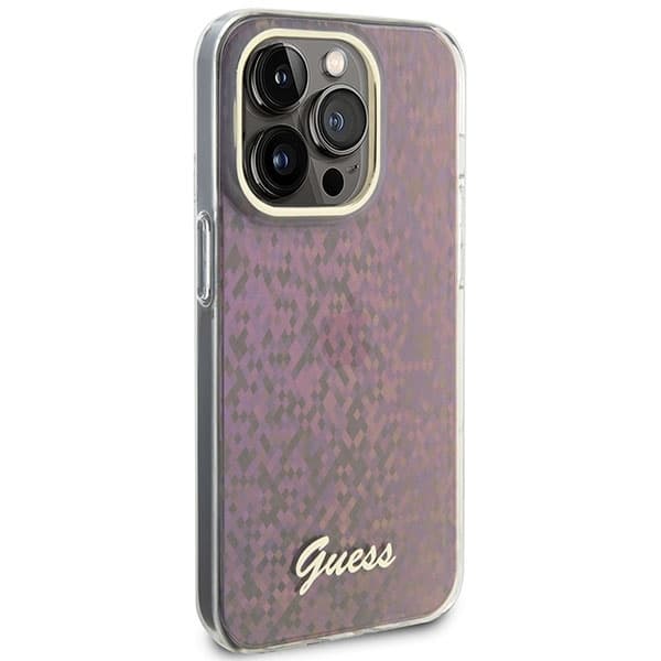 Originální pouzdro GUESS IML Faceted Mirror Disco Iridescent hardcase GUHCP15XHDECMP pro Iphone 15 Pro Max pink - náhled 4