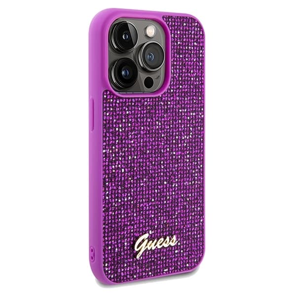 Originální pouzdro GUESS Disco Metal Script hardcase GUHCP14LPMSDGSF pro Iphone 14 Pro fuschia - náhled 4