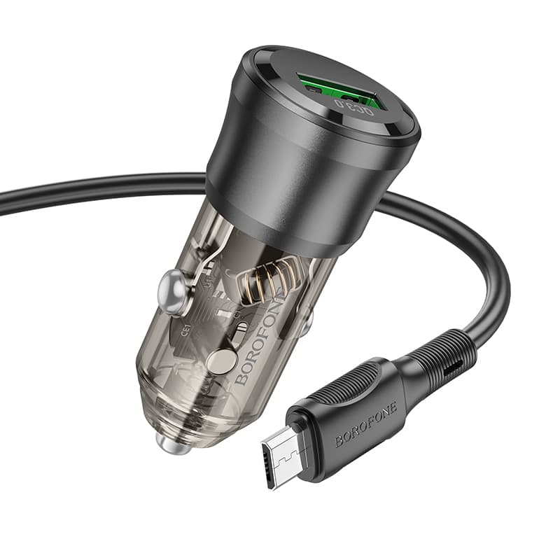 Rychlonabíječka do auta Borofone BZ23 vč. datového kabelu micro-USB 18W černá - náhled 4