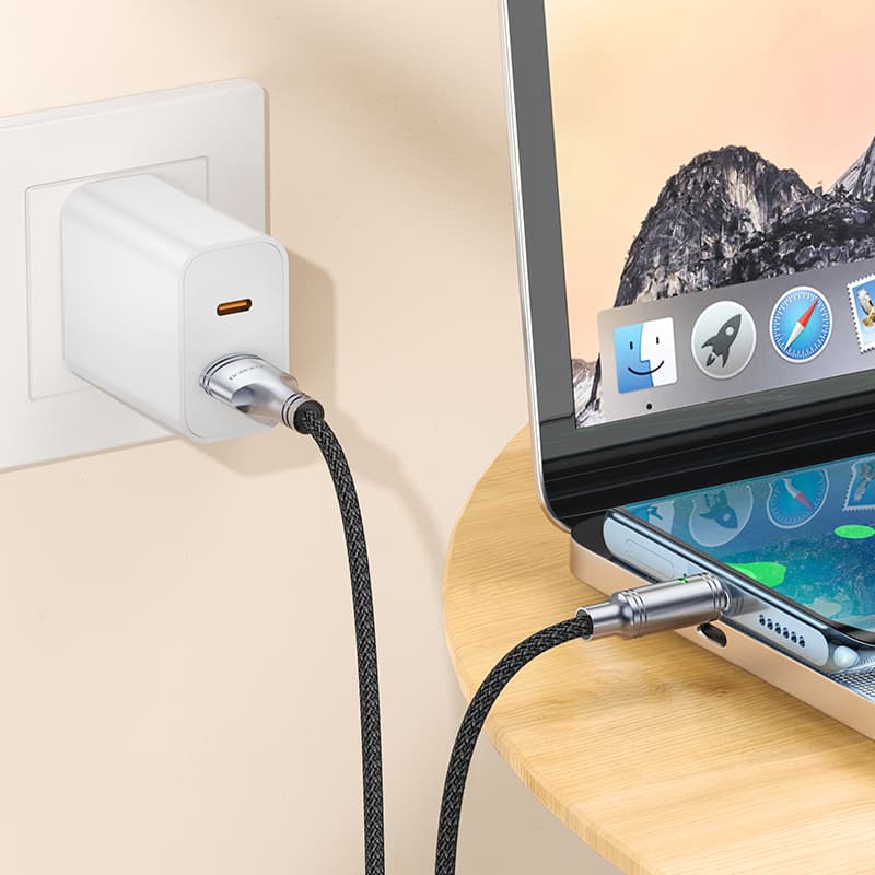 Kabel Borofone BU40 Advantage - USB na typ C - 3A 1,2 metru šedý - náhled 4