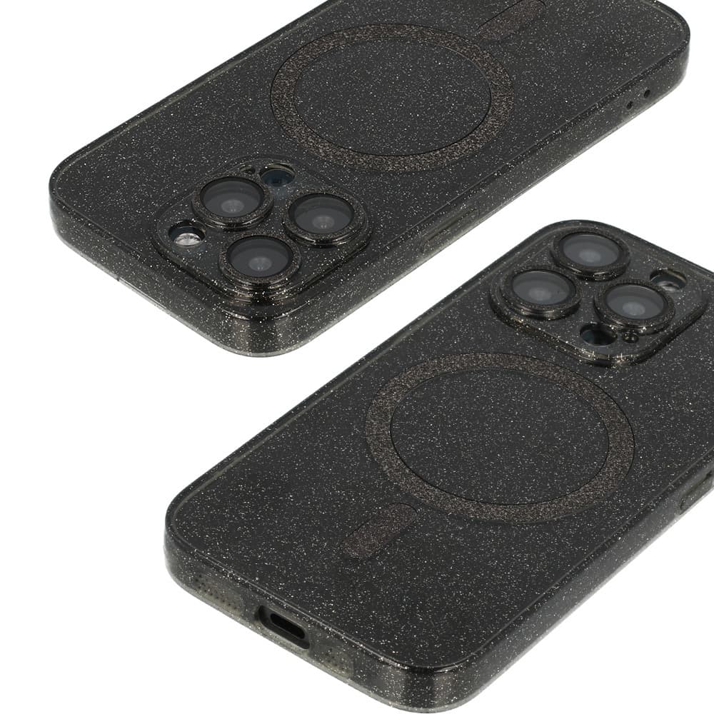 Glitter Magsafe Case pro iPhone 12 Pro černé čiré - náhled 4