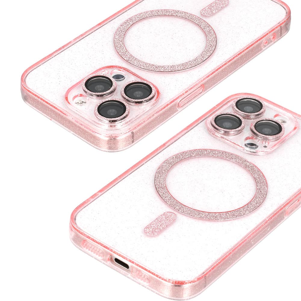 Glitter Magsafe Case pro Iphone 12 růžové čiré - náhled 4
