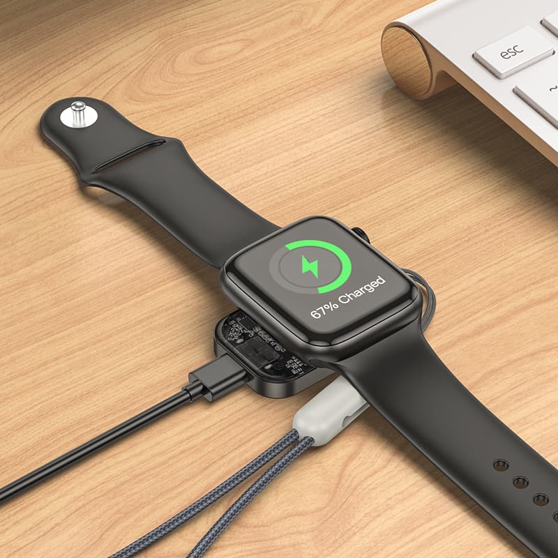 Bezdrátová nabíječka Borofone BQ25 na hodinky iWatch 2,5W šedá - náhled 4