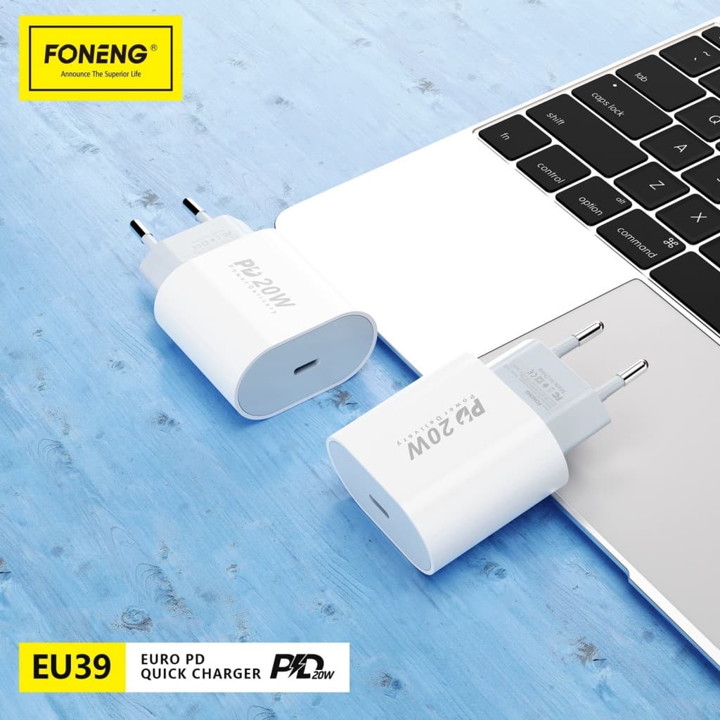Adaptér Foneng EU39 - Typ C - 20W 3A bílý - náhled 4