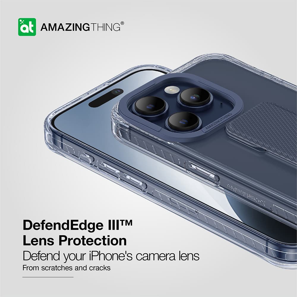 Zadní kryt Amazing Thing Titan Pro Holder Case 10FT IP156.7PTHBU pro iPhone 15 Pro Max navy se stojánkem - náhled 4