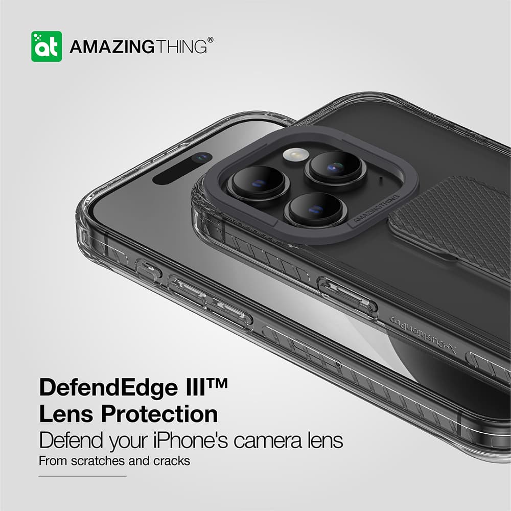 Zadní kryt Amazing Thing Titan Pro Holder Case 10FT IP156.7PTHBK pro iPhone 15 Pro Max černý se stojánkem - náhled 4