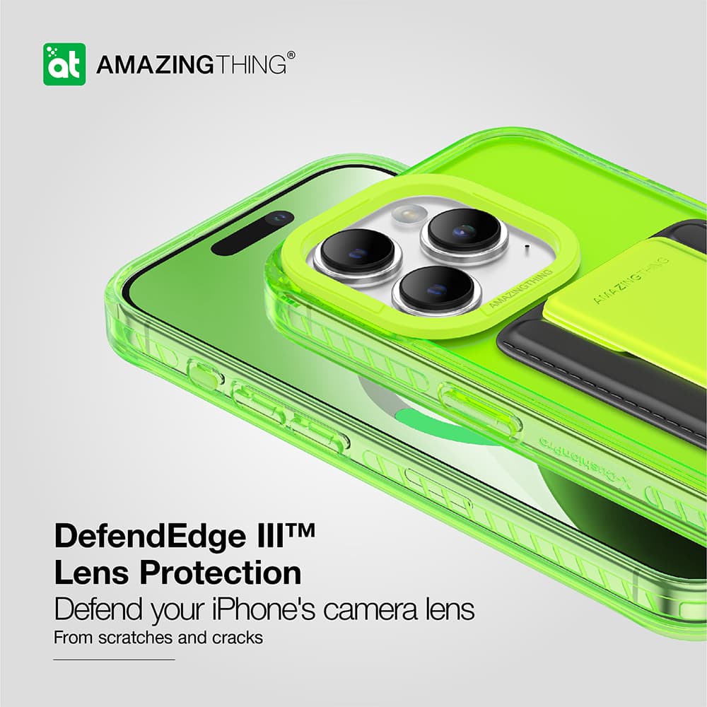 Zadní kryt Amazing Thing Titan Pro Neon Mag Wallet Case 10FT IP156.7PTWGN pro iPhone 15 Pro Max zelený se stojánkem - náhled 4