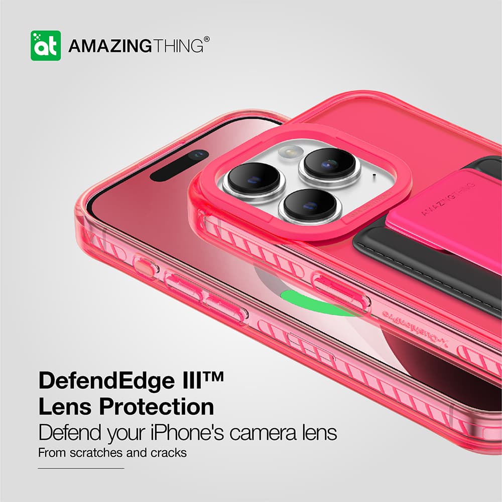 Zadní kryt Amazing Thing Titan Pro Neon Mag Wallet Case 10FT IP156.7PTWPN pro iPhone 15 Pro Max růžový se stojánkem - náhled 4