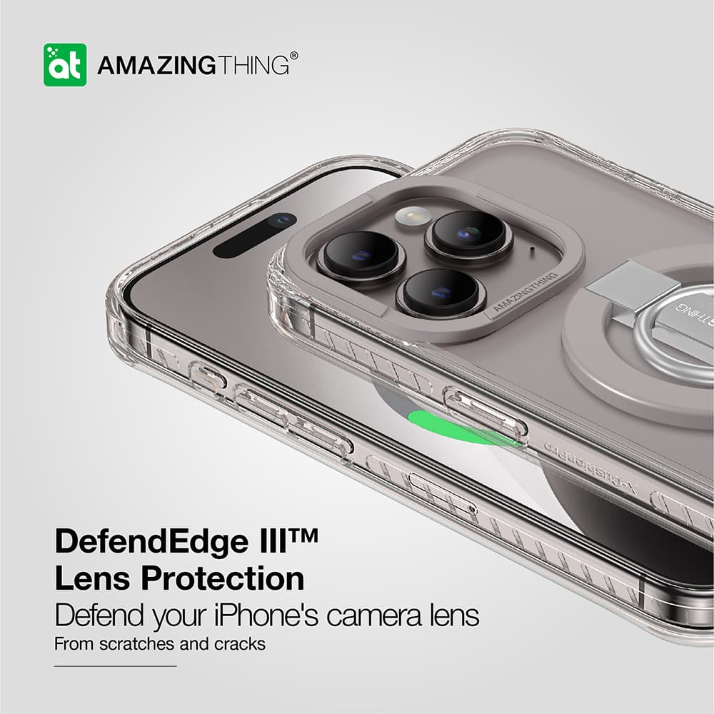 Zadní kryt Amazing Thing Titan Pro Mag Ring Grip Case 10FT IP156.1PTRGY pro iPhone 15 Pro titanium - náhled 4