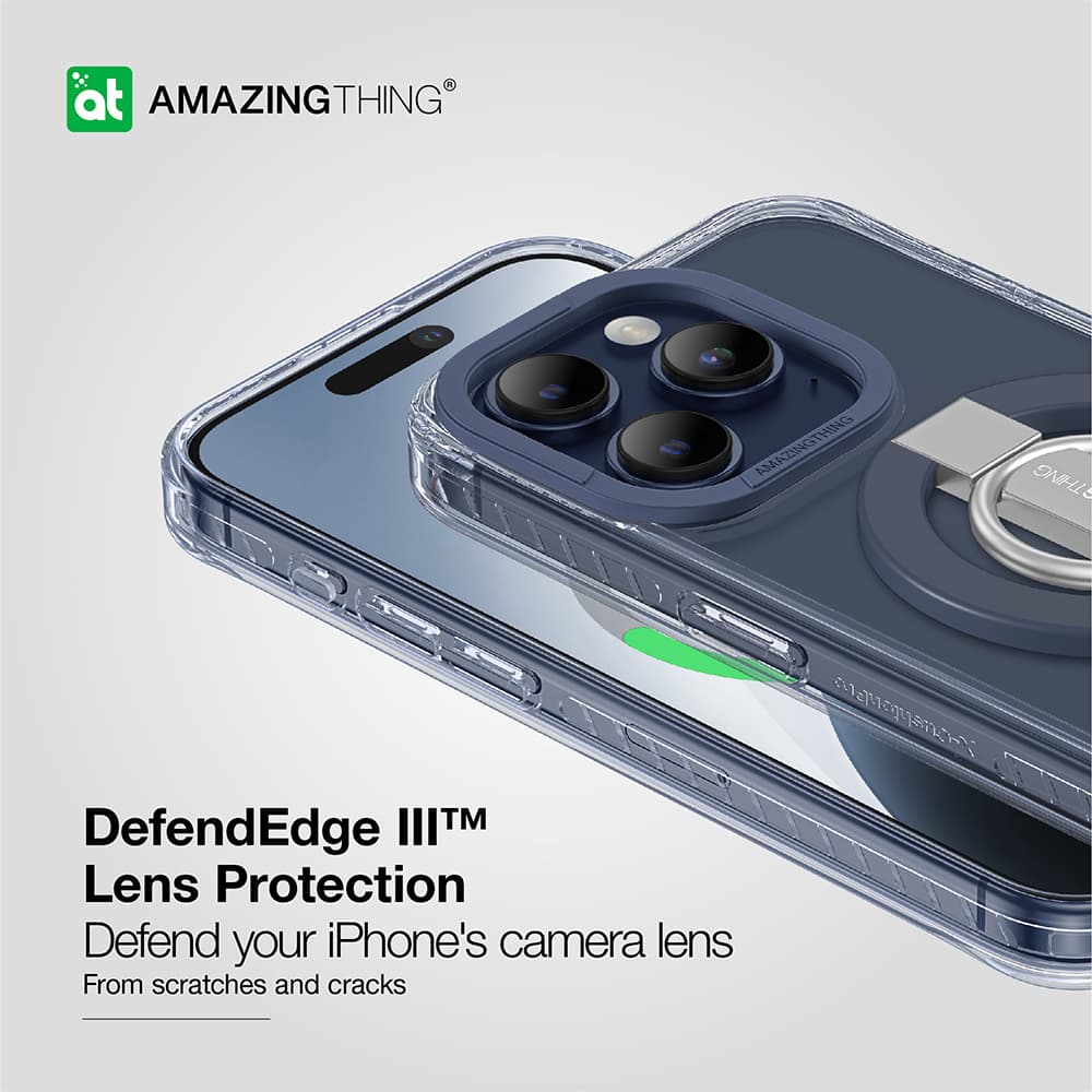 Zadní kryt Amazing Thing Titan Pro Mag Ring Grip Case 10FT IP156.1PTRBU pro iPhone 15 Pro navy - náhled 4
