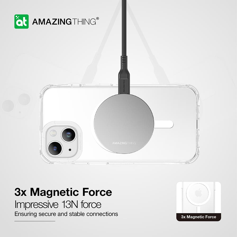 Zadní kryt Amazing Thing Titan Edge Mag Case 15FT IP156.7TEMCL pro iPhone 15 Plus transparentní - náhled 4