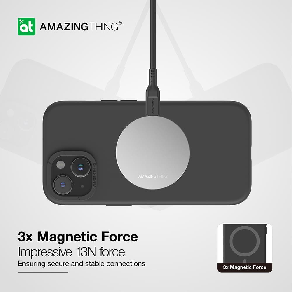 Zadní kryt Amazing Thing Pouzdro Smoothie Magsafe Case 8FT IP156.7SMBK pro iPhone 15 Plus černá - náhled 4