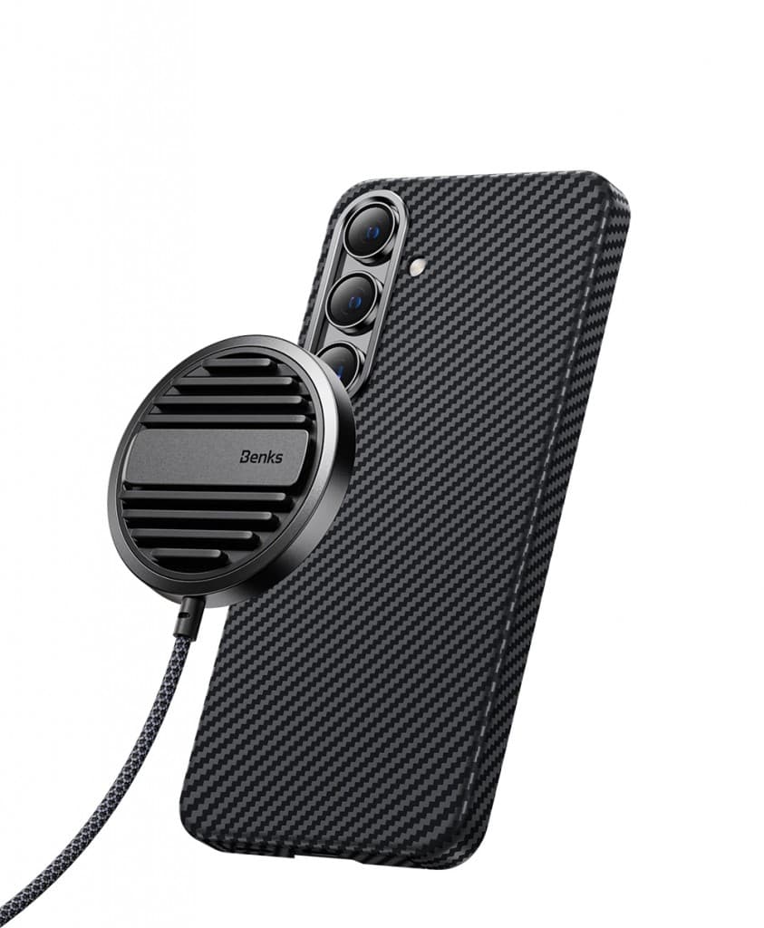Zadní kryt Magnetic Armor Air Kevlar 600D pro Samsung Galaxy S24 černý - náhled 4