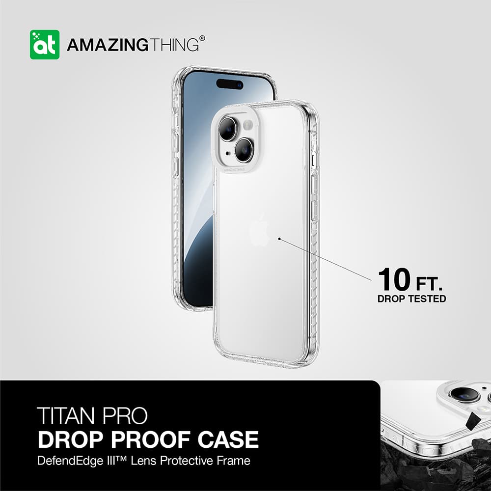 Zadní kryt Amazing Thing Titan Pro Case 10FT IP156.7TPCL do iPhone 15 Plus transparentní - náhled 4