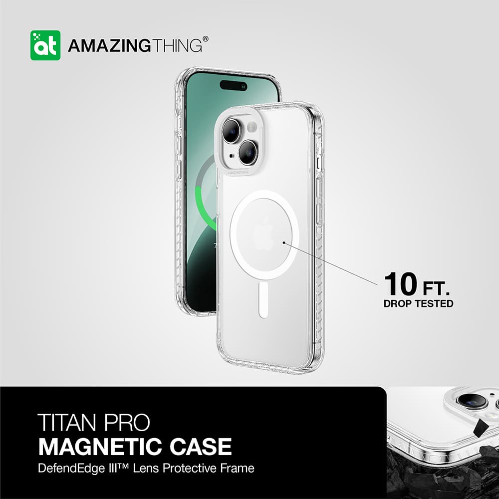 Zadní kryt Amazing Thing Titan Pro Magsafe Case 10FT IP156.7TMCL pro iPhone 15 Plus transparentní - náhled 4