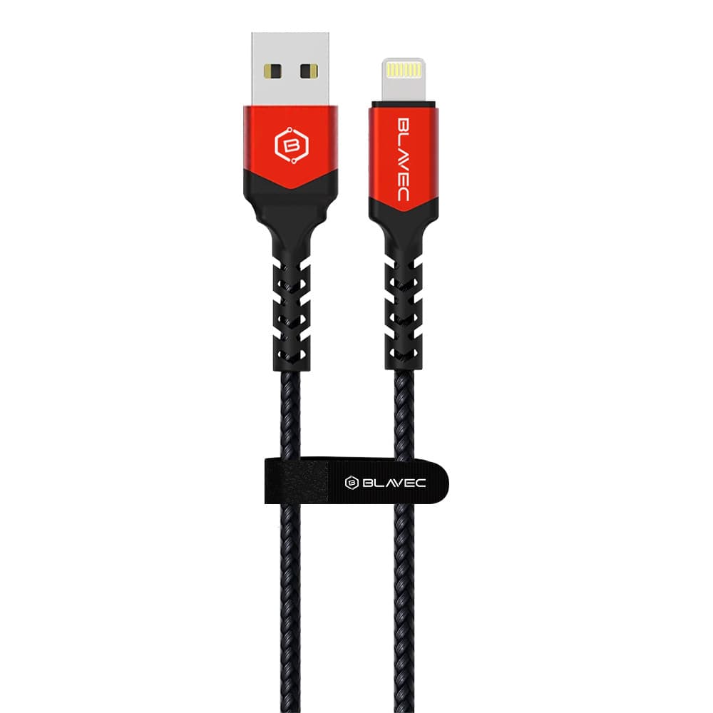 Datový kabel Blavec Raptor Braided - USB na Lightning - 2A 3m (CRA-UL2BR30) černo-červený - náhled 4