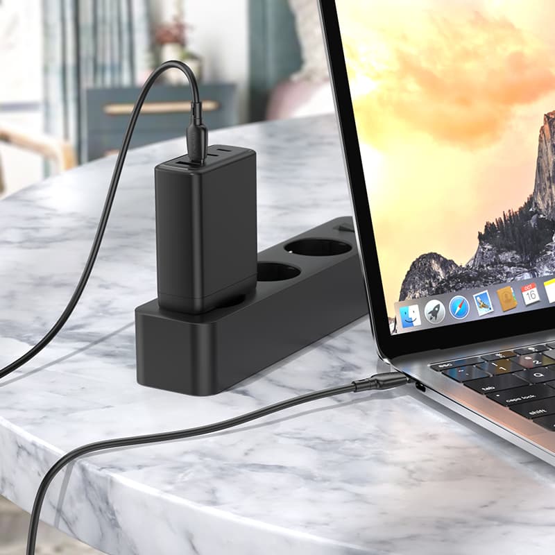 Datový kabel Borofone BX93 Super Power - typ C na typ C - 60W 3A 1 m černý - náhled 4