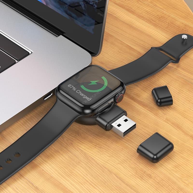 Bezdrátová nabíječka Borofone BQ31 Portable 2,5W pro iWatch 1-9, SE-SE2, Samsung Ultra-Ultra2 černá - náhled 4