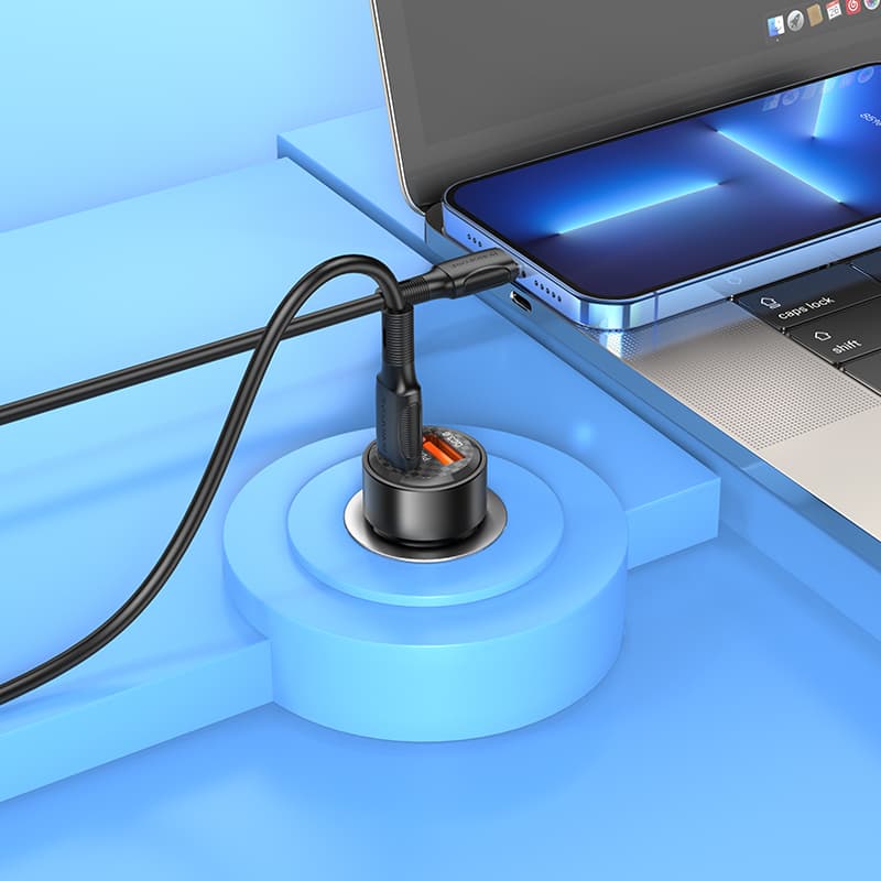 Adaptér do auta Borofone BZ20 Smart s funkcí rychlonabíjení Dual 38W černý - náhled 4