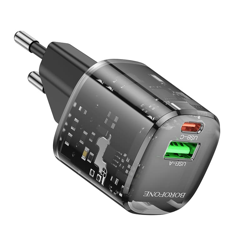 Adaptér Borofone BN17 Sunlight s funkcí rychlonabíjení Dual 20W 3A černý - náhled 4