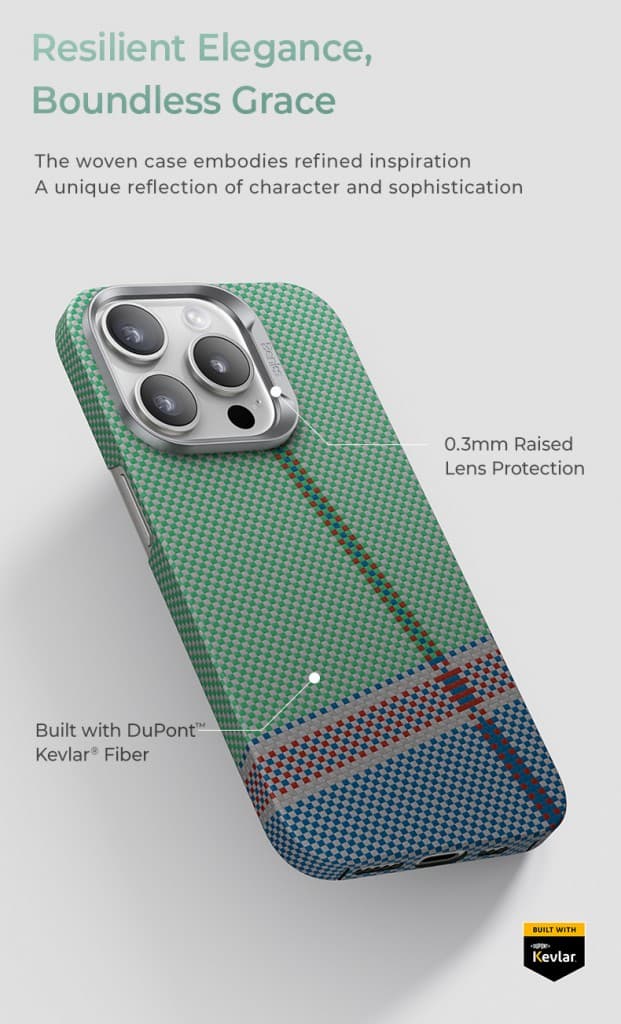 Zadní kryt Benks PassionGreen Kevlar 600D pro iPhone 16 Pro - náhled 4