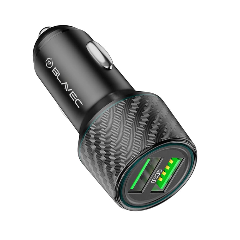 Adaptér do auta Blavec BS21A Carbon s funkcí rychlonabíjení (CCBS21AC-2UB3A) Dual 36W černý - náhled 4
