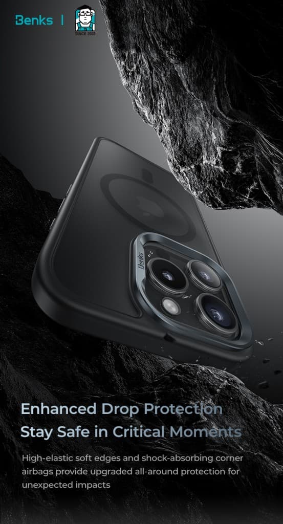 Zadní kryt Benks Magnetic Mist Metal Frame pro iPhone 16 Pro Max black - náhled 4