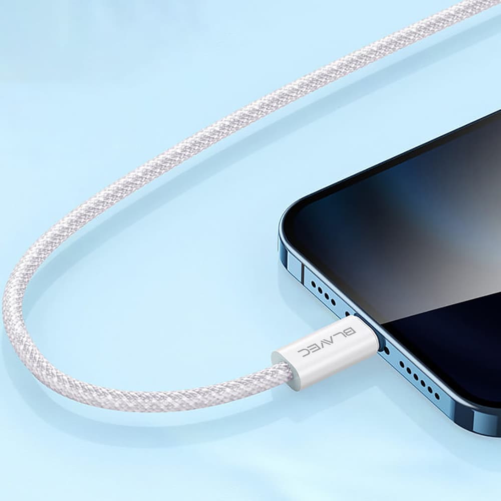 Datový kabel Blavec Candy Braided USB-C - USB-C PD 60W 3A 3m (CCA-CC3W30) bílý - náhled 4
