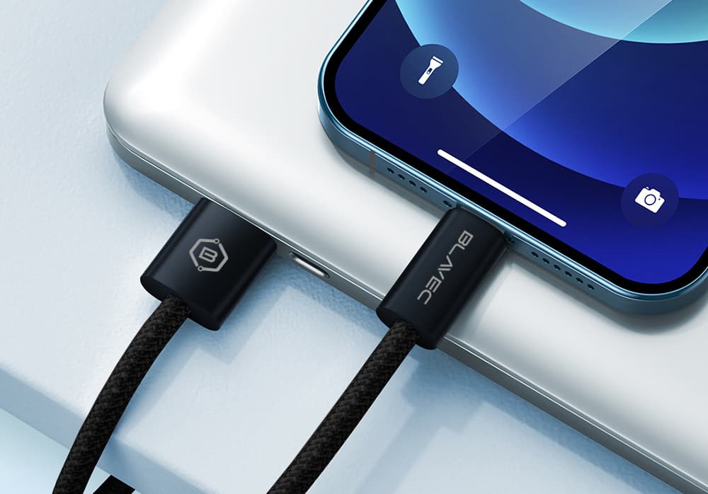 Datový kabel Blavec Candy Braided USB-A - Lightning 2,4A 3m (CCA-UL24B30) černý - náhled 4