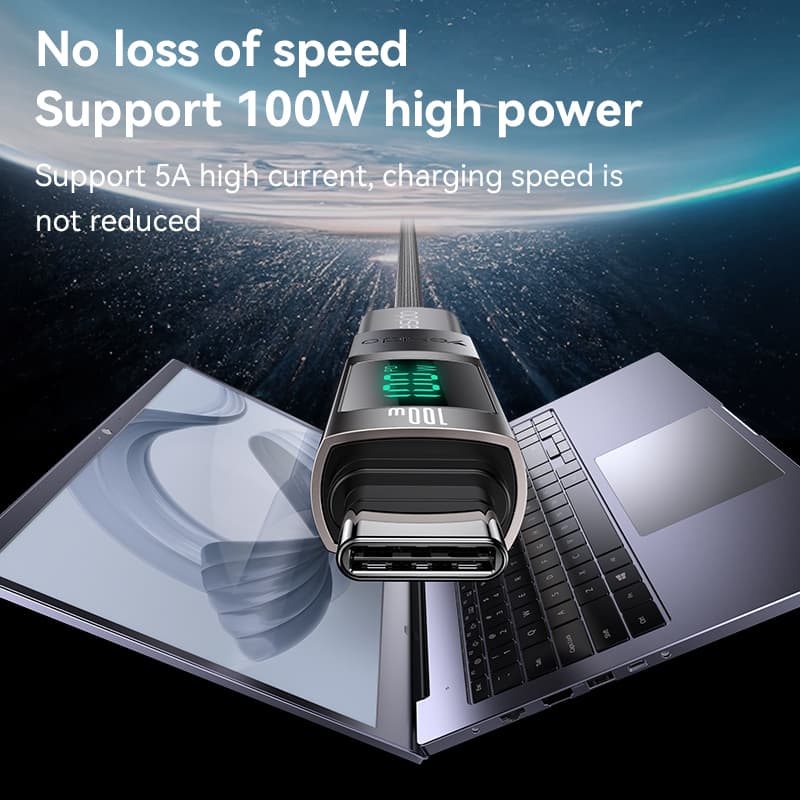 Adaptér Yesido OTG GS24 USB-C - USB-C s LCD displejem černý - náhled 4
