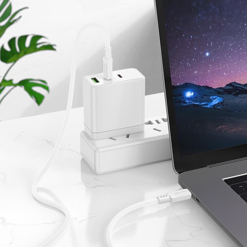 Datový kabel Borofone BX115 Lotto USB-C - USB-C PD 60W 3A 1m bílý - náhled 4