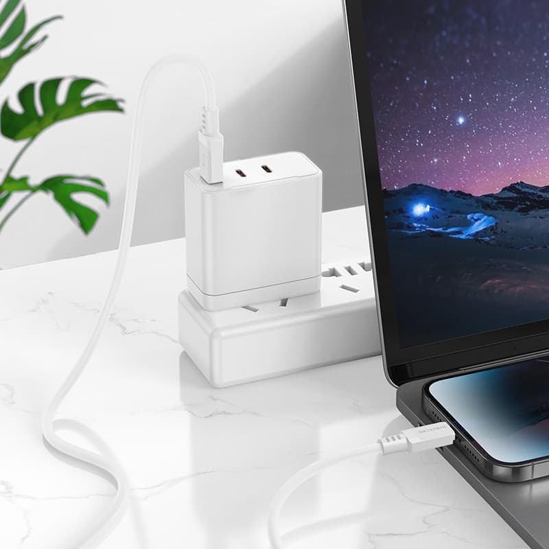 Datový kabel Borofone BX115 Lotto USB-A - Lightning 2,4A 1m bílý - náhled 4