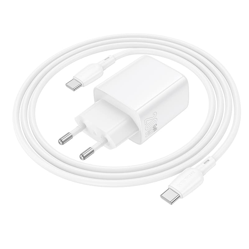 Rychlonabíječka Borofone BN26 Fuente s datovým kabelem USB-C 20W bílá - náhled 4
