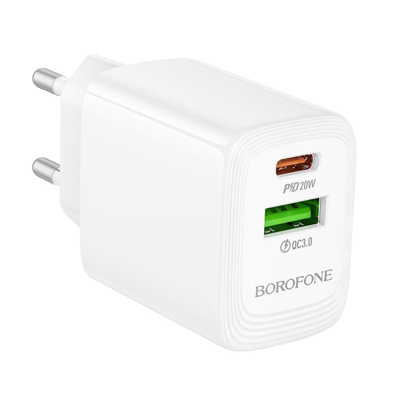 Adaptér Borofone BN27 Fuente s funkcí rychlonabíjení 20W Dual bílý - náhled 4