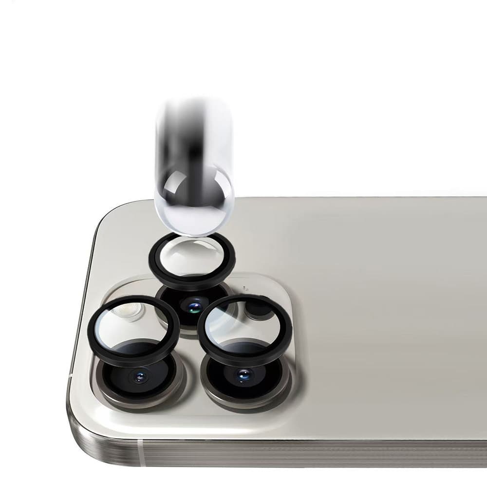 Tvrzené sklo Tel Protect Titanium Lens 99% AR na fotoaparát pro iPhone 13 Pro-13 Pro Max black (3 pcs) - náhled 4